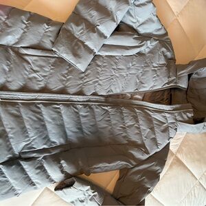 32 Degrees Gray Quilted Puffer Coat with High Collar